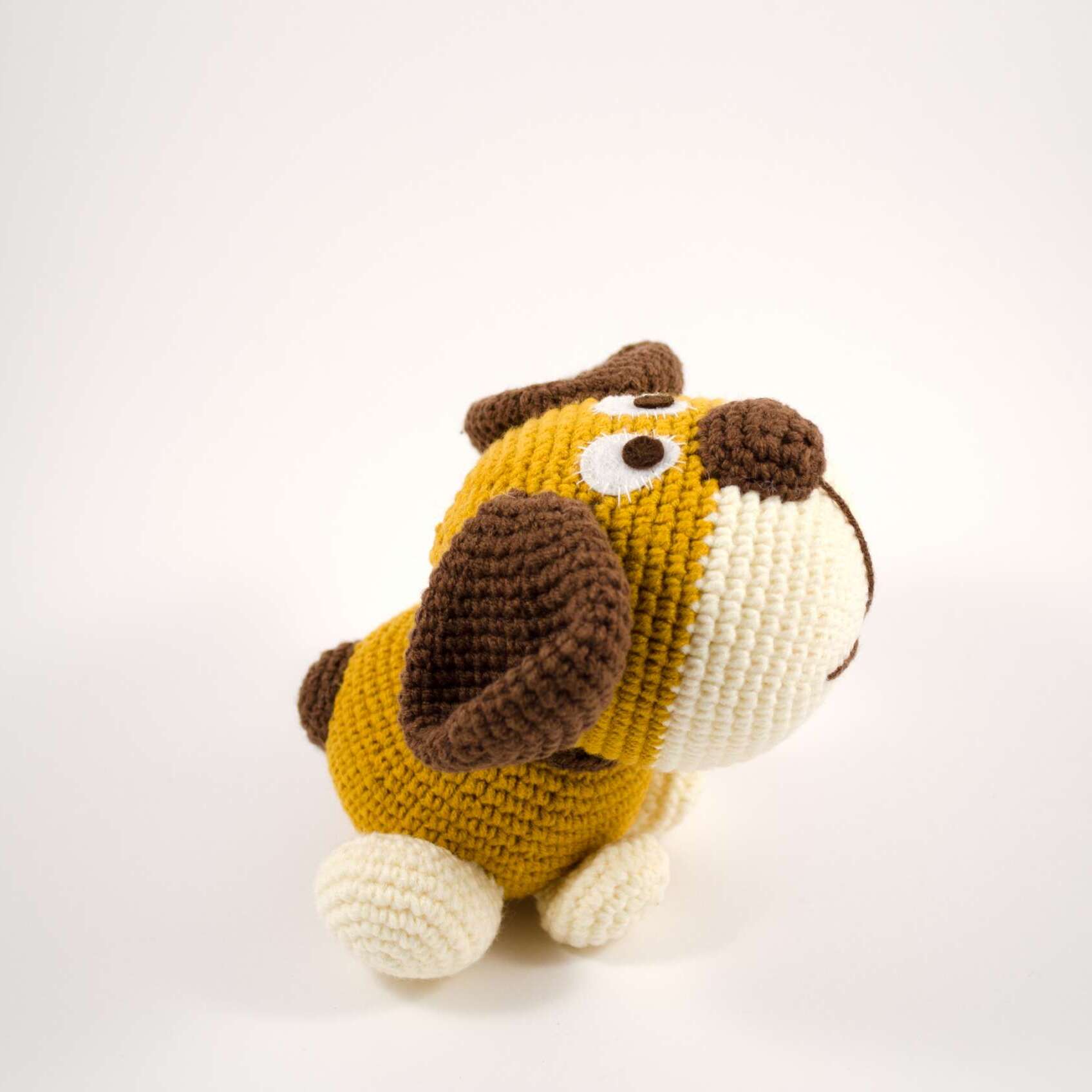 crochet puppy side view