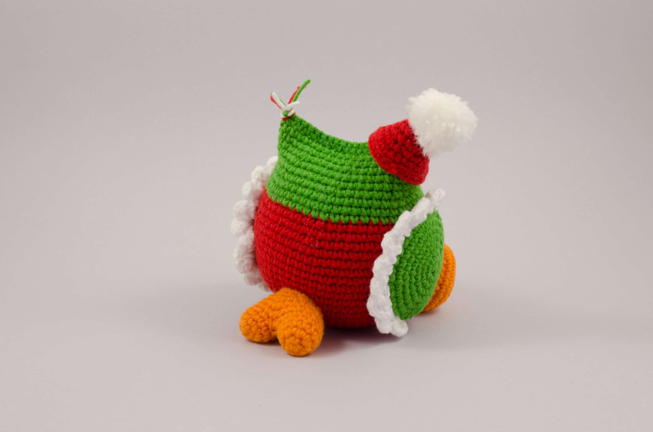 amigurumi christmas owl back view