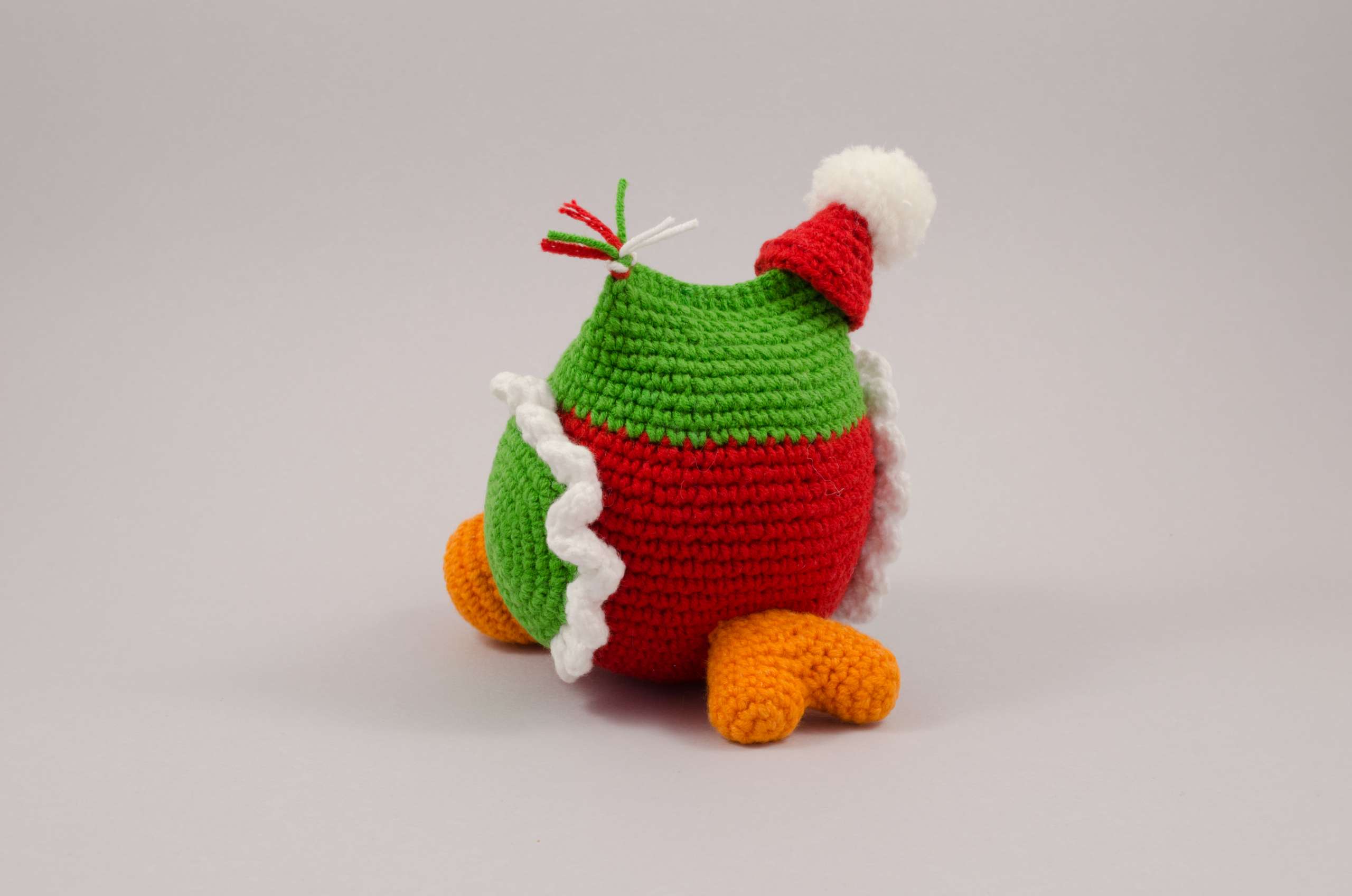 amigurumi christmas owl back view