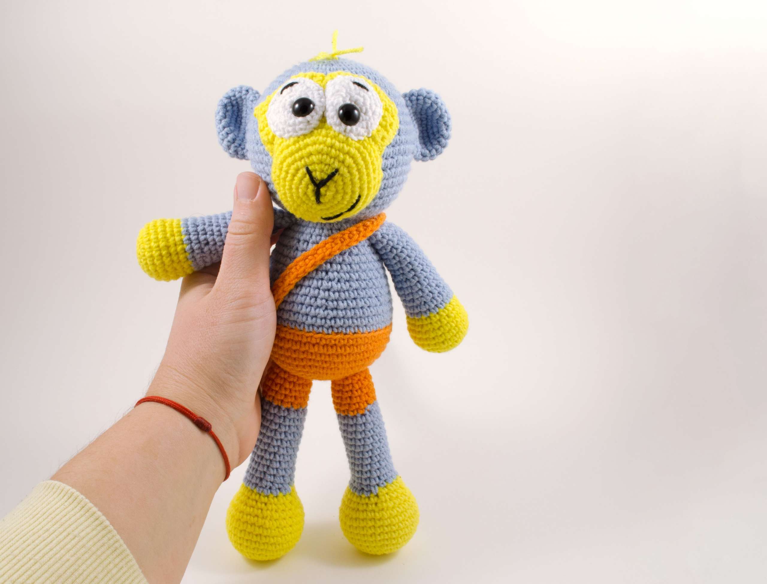 crochet blue monkey toy