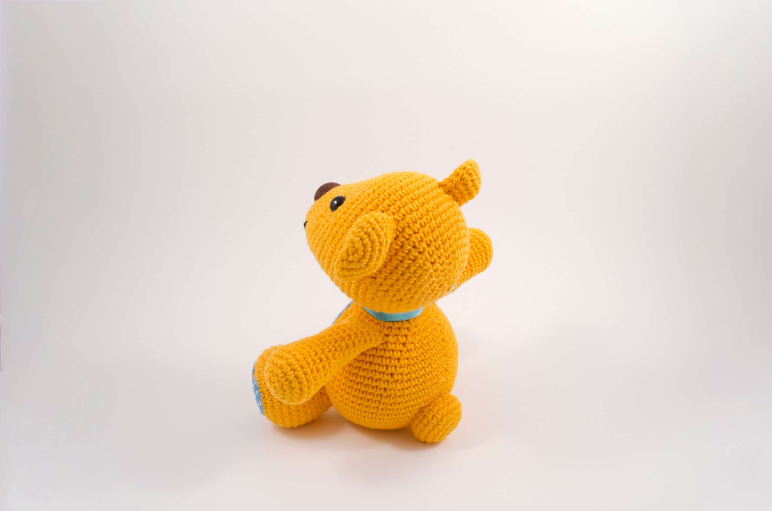 crochet bear toy back view