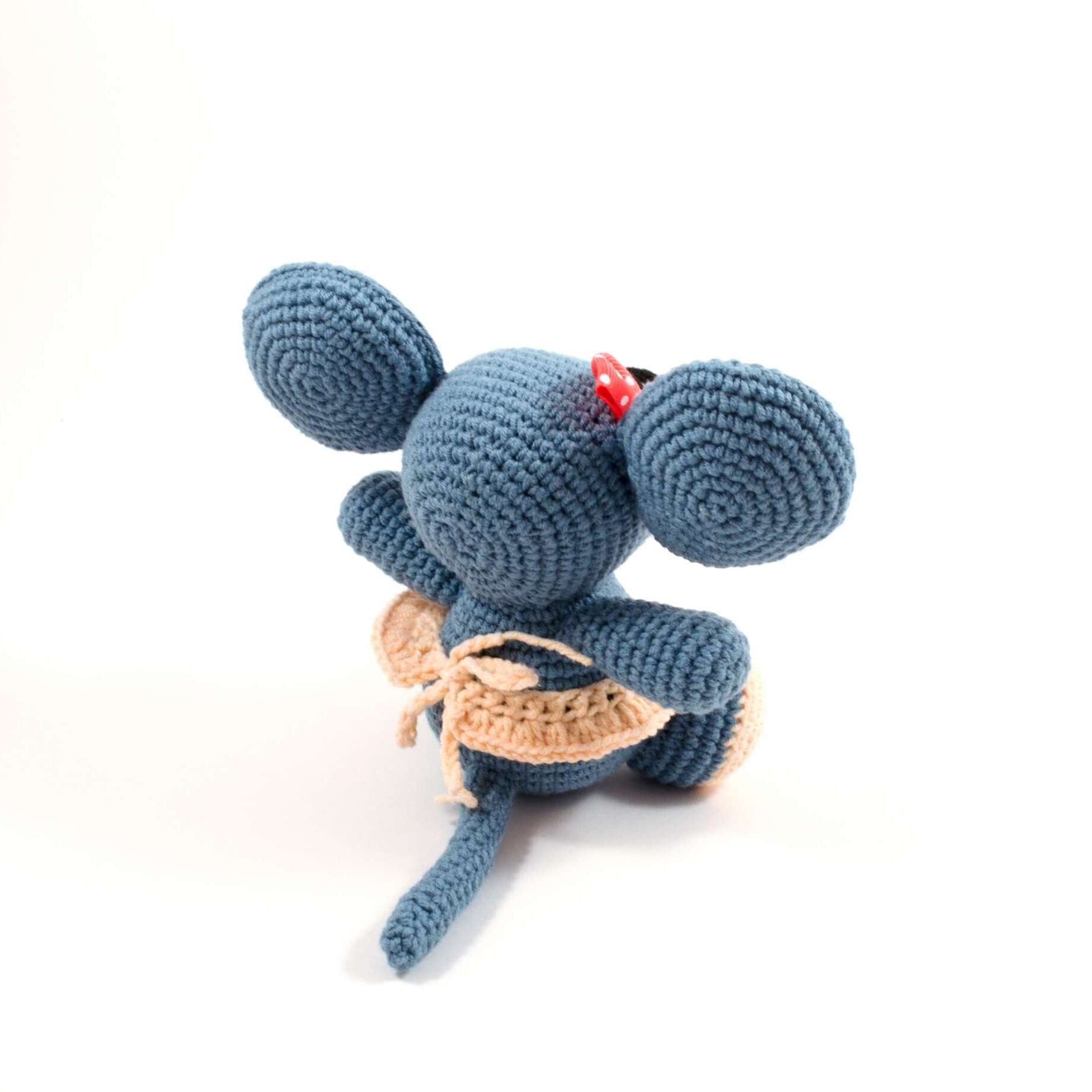 crochet baby girl mouse back view