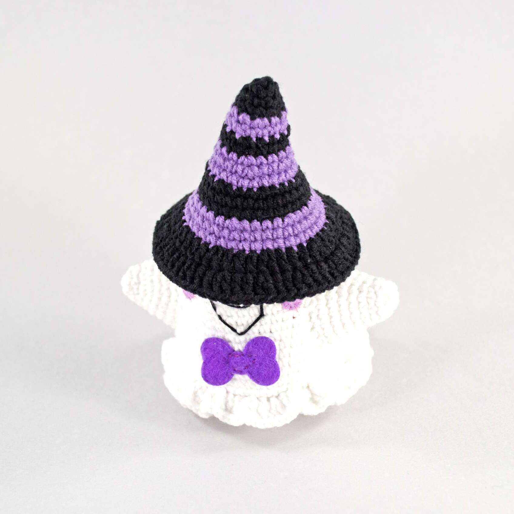 crochet purple ghost front view