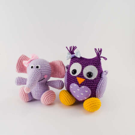 crochet pattern bundle elephant and owl