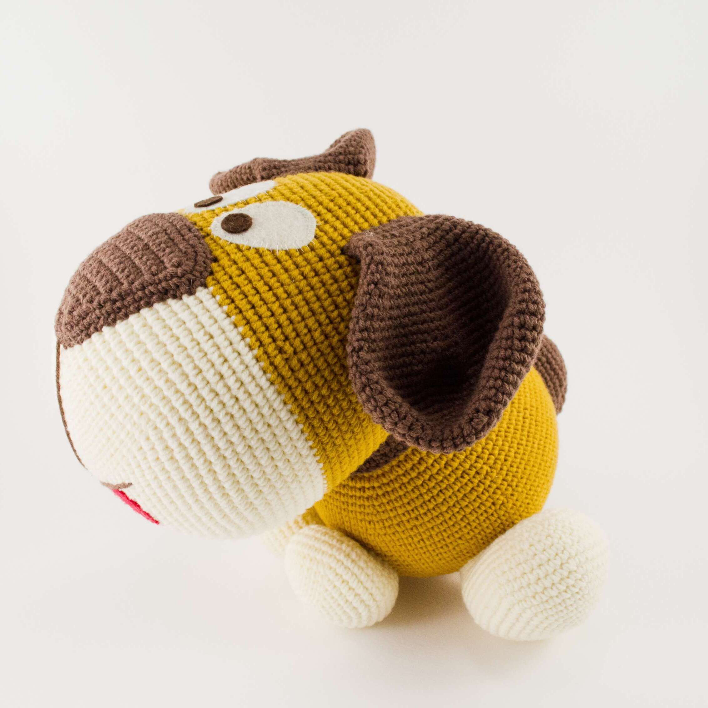 crochet dog side view