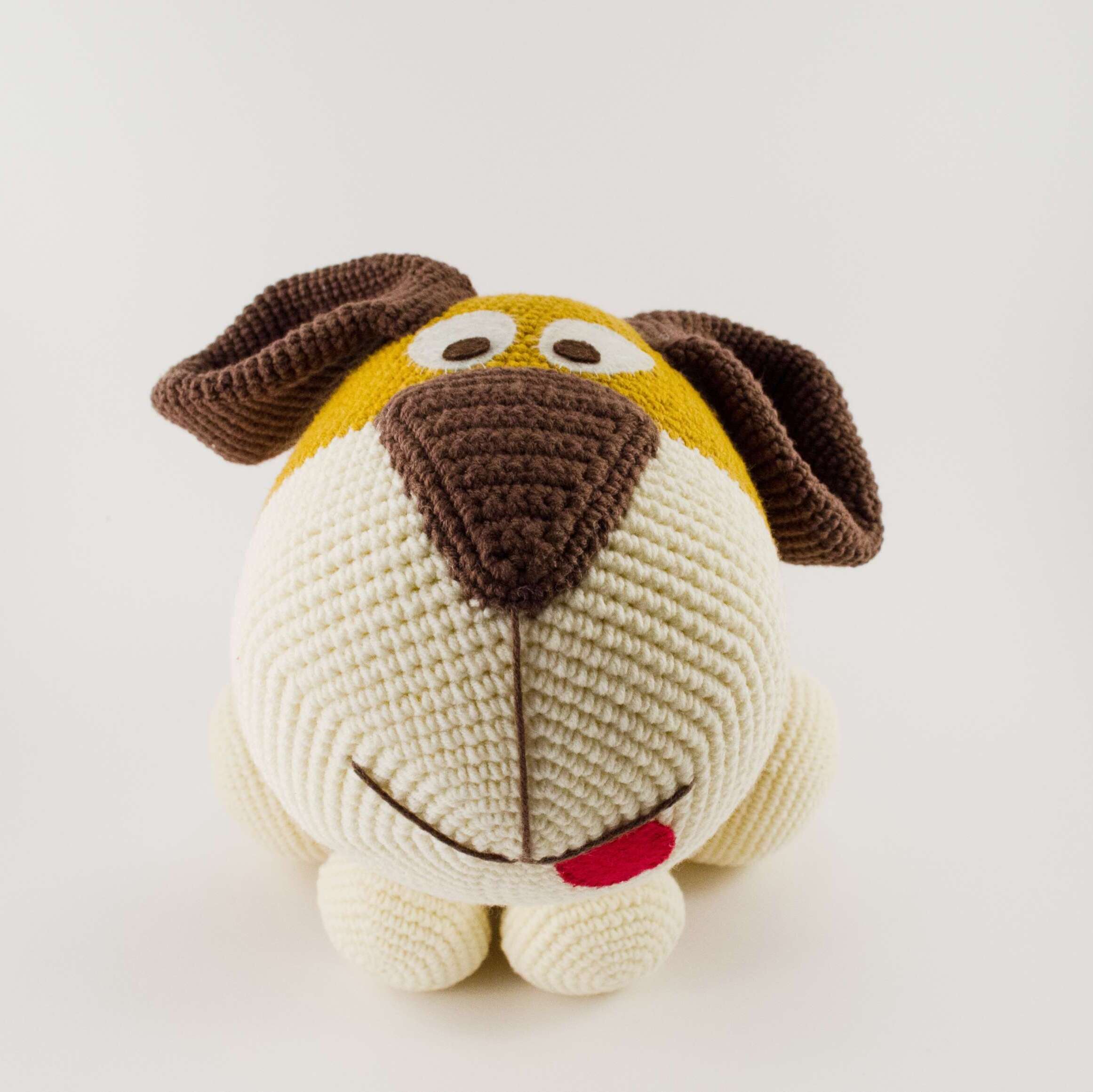 big crochet dog front view