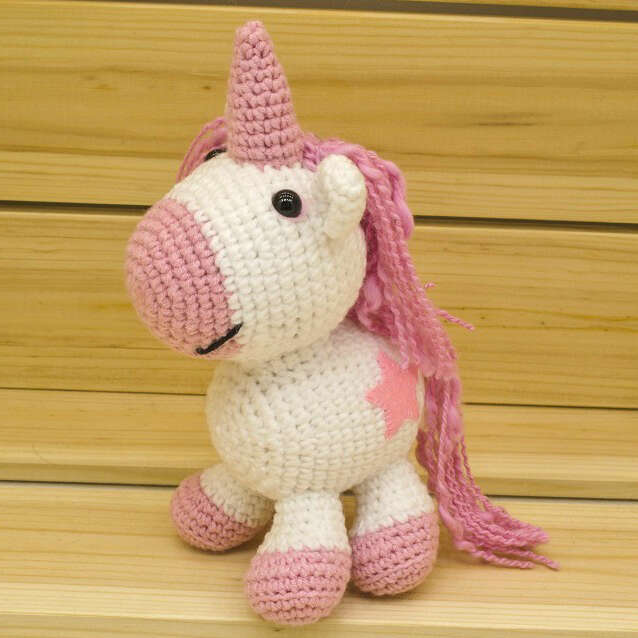 crochet pink unicorn