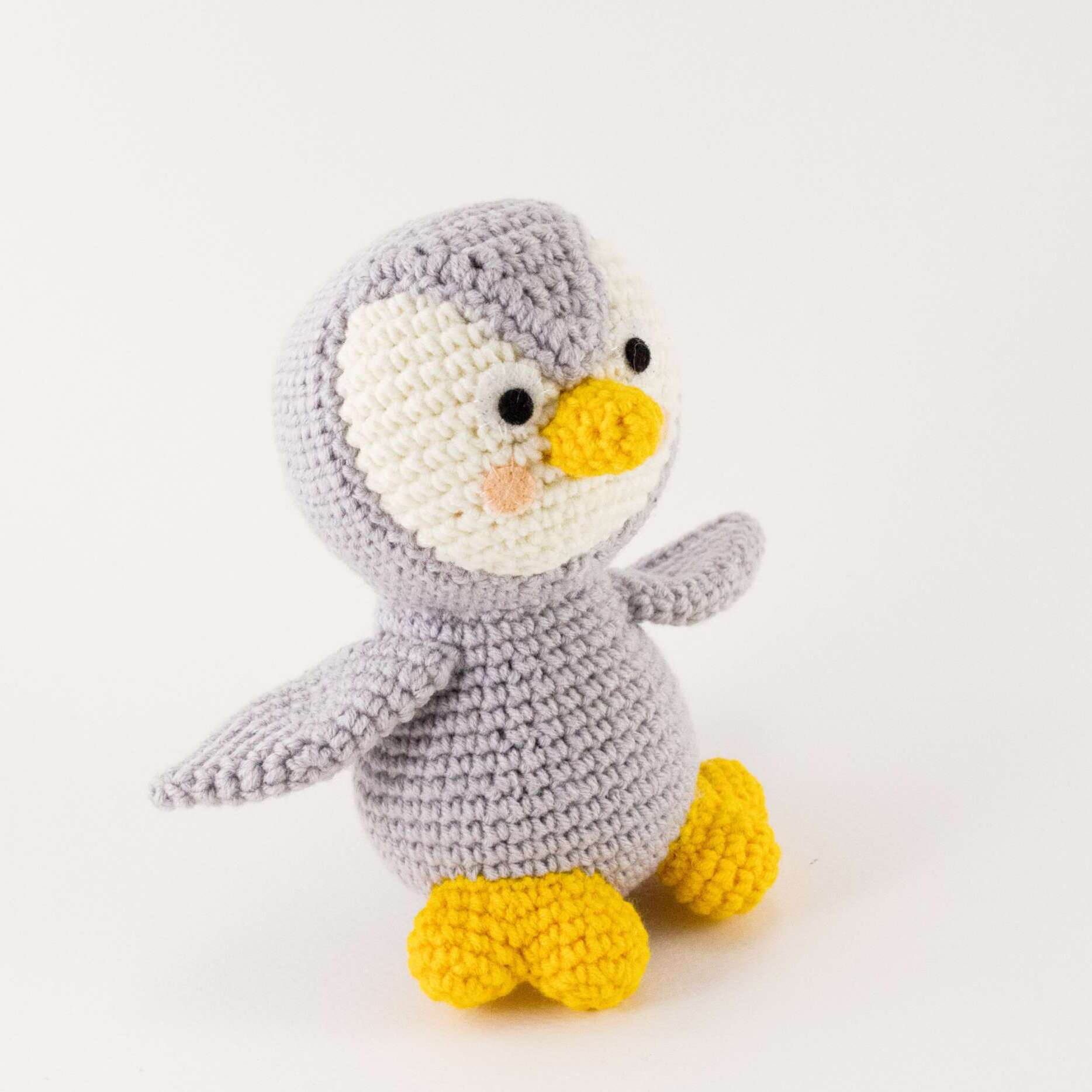 grey penguin side view