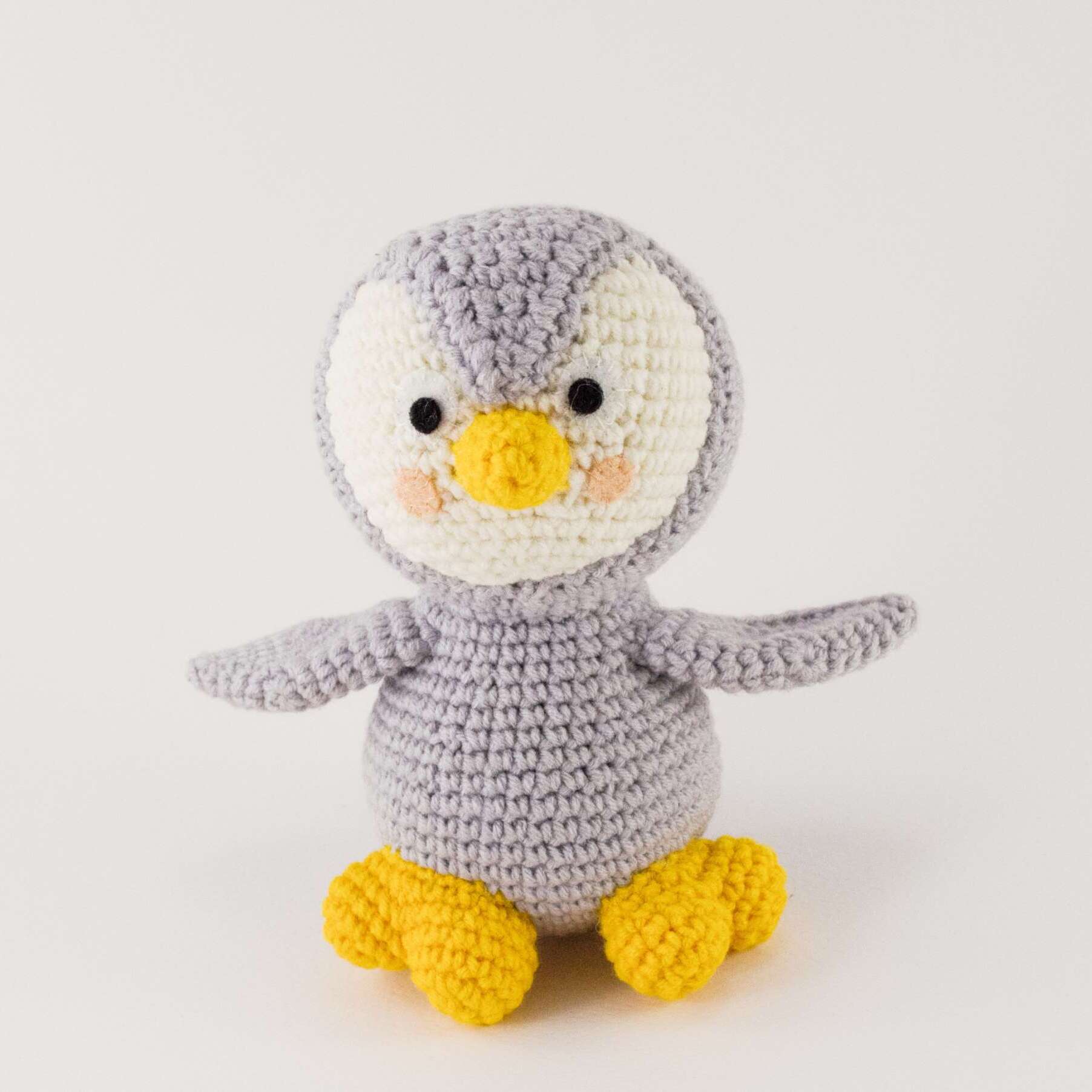 crochet grey penguin