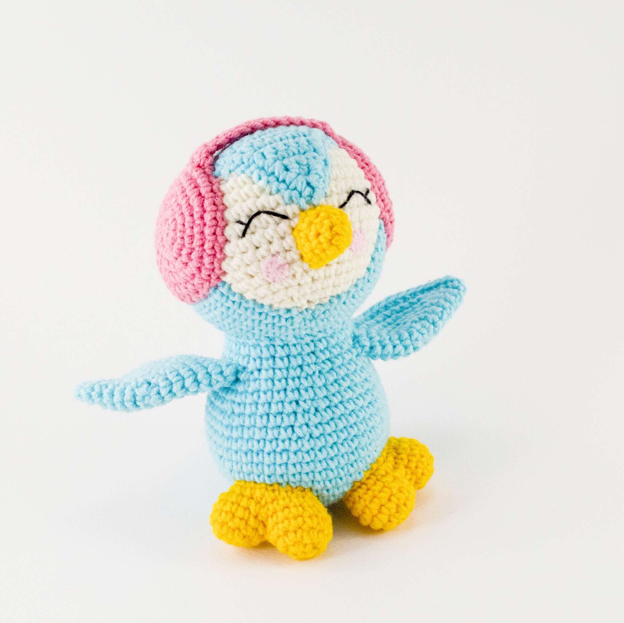 crochet blue penguin