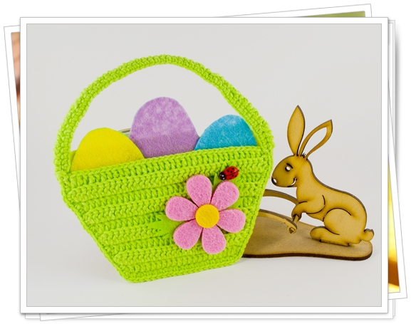 crochet basket applique