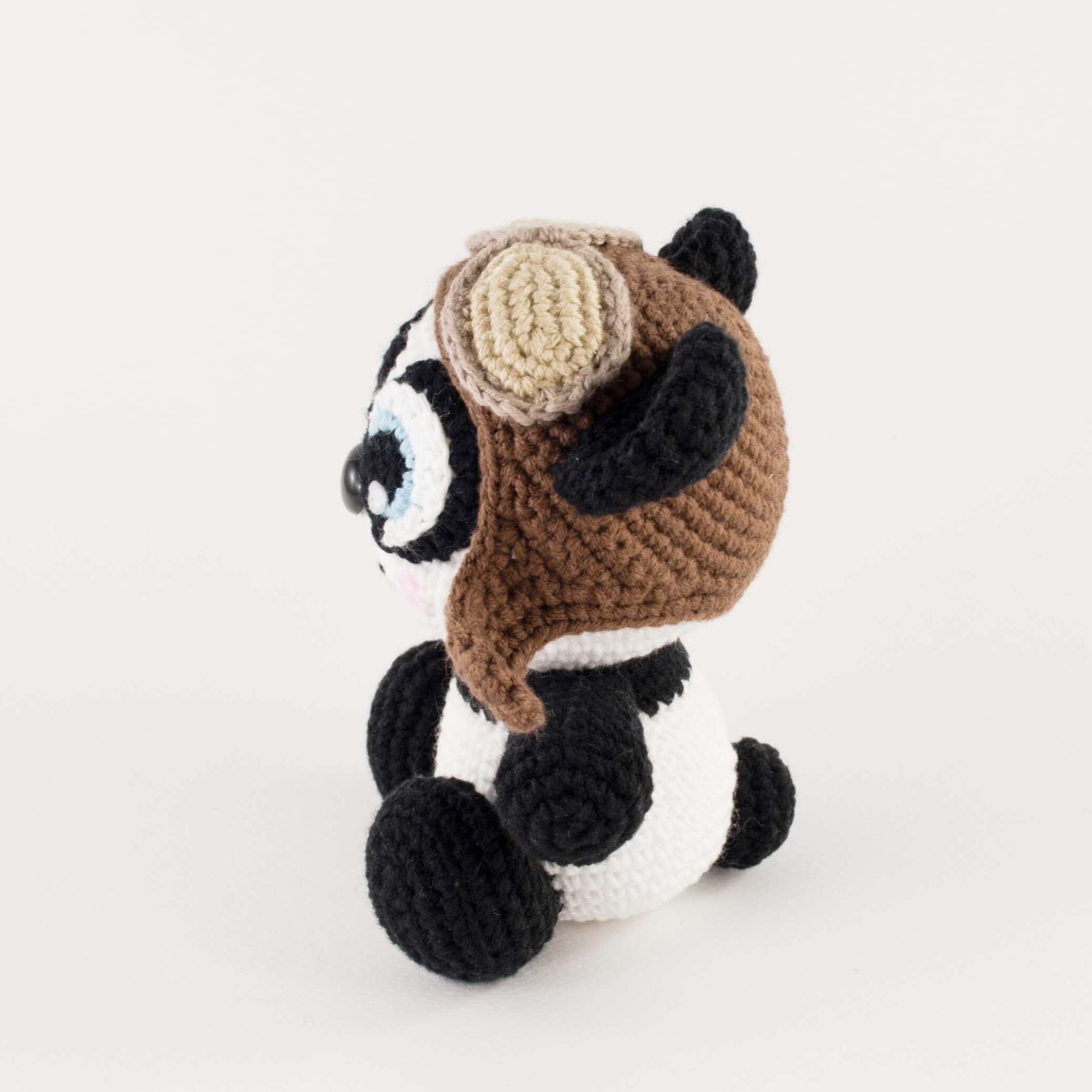 crochet panda side view