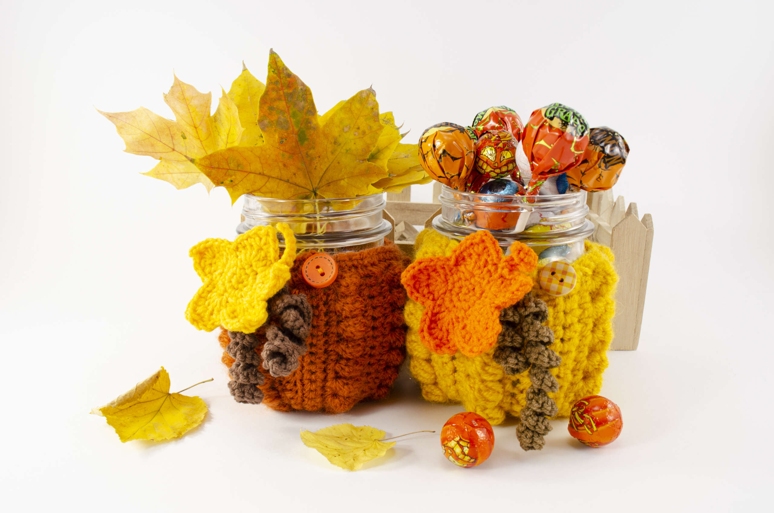 Crochet Pumpkin Jar Cover