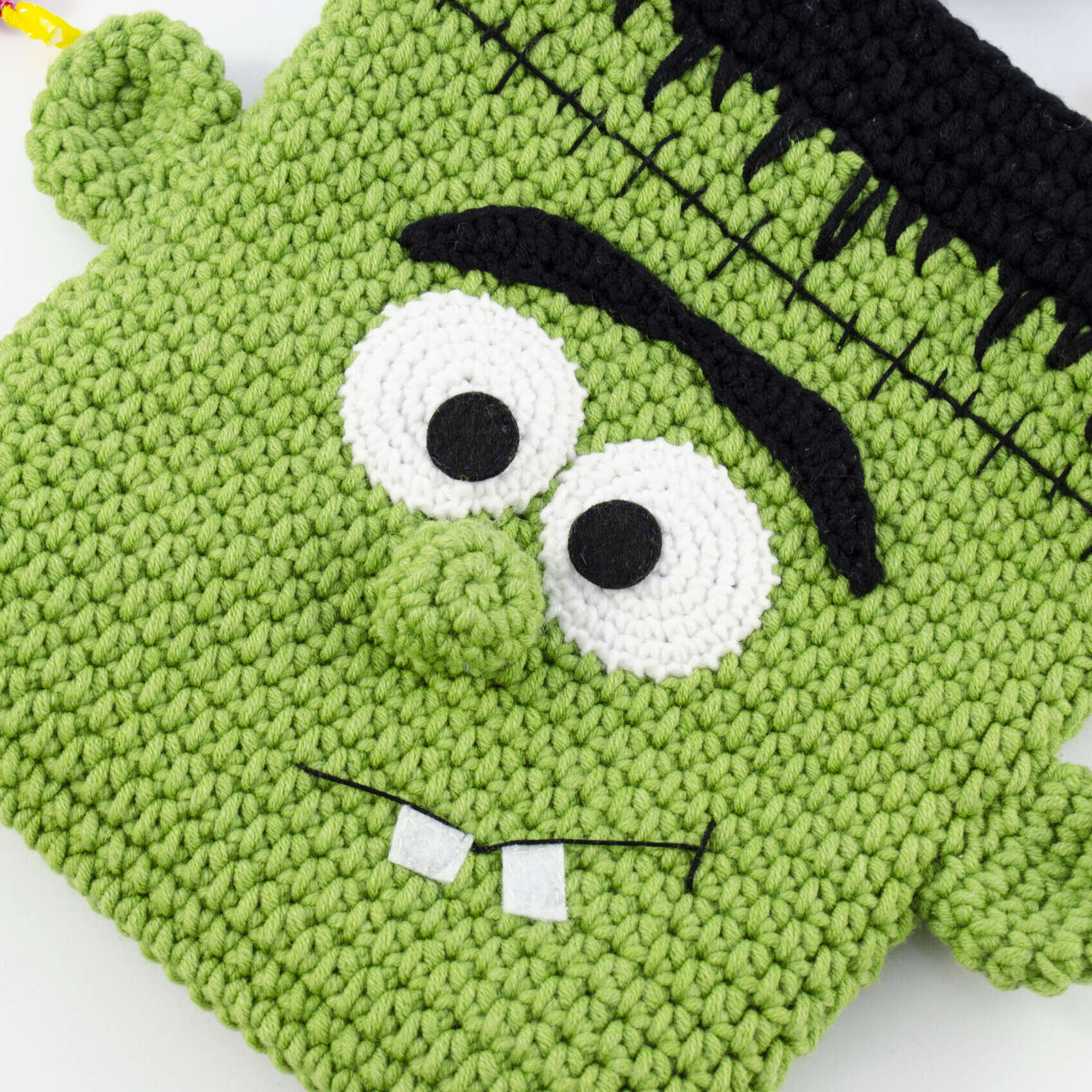 Crochet Frankenstein Halloween Treat Bag - Image 3