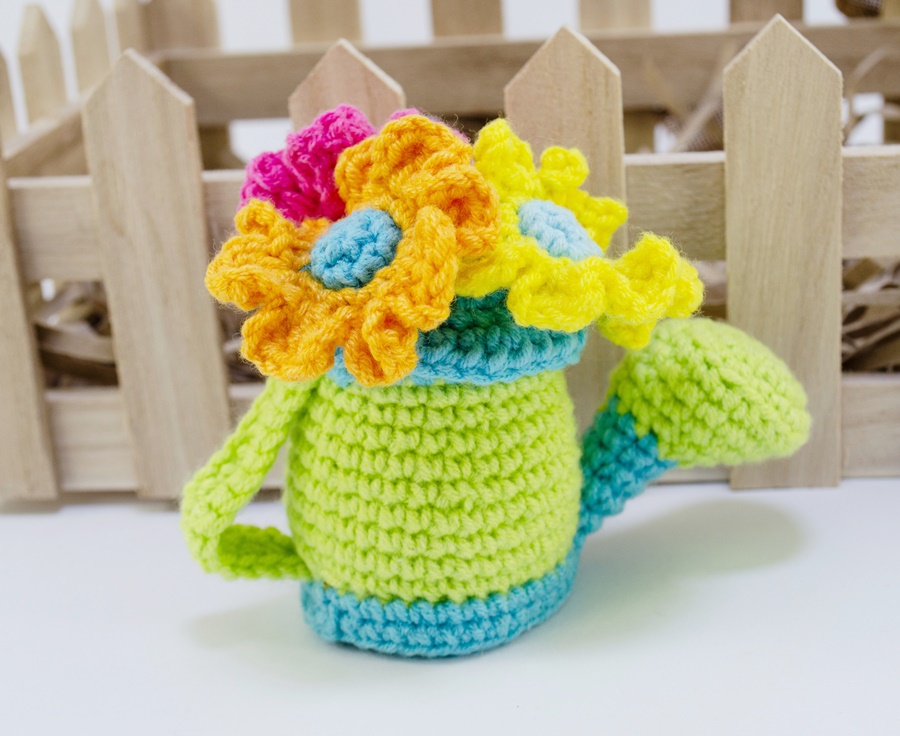 Amigurumi Mini Watering Can with Flowers - Image 3