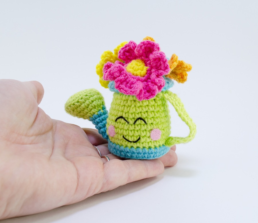 Amigurumi Mini Watering Can with Flowers - Image 2